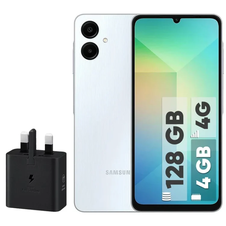 گوشی موبایل سامسونگ Galaxy A06 دو سیم 128 گیگابایت و رم 4 – به همراه شارژر 25 وات سامسونگ